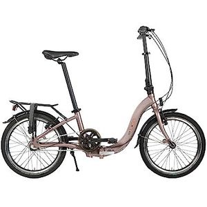 U.GO Unisex Adult Now U•GO i3 Folding Bike 20"", Low Entry vouwfiets, bruin, effen