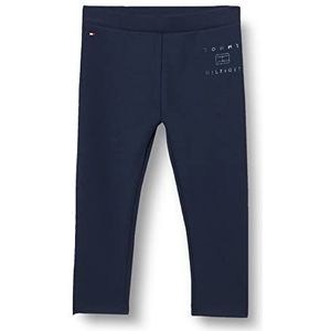 Tommy Hilfiger Tommy Foil Logo Legging Broek voor meisjes, Twilight Navy, 86