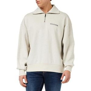 Tommy Hilfiger 1/2 ritssluiting voor heren, Wit (Ivoor), M