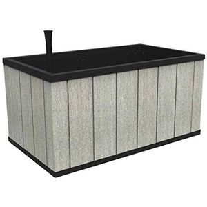 Keter Sequoia Medium verhoogd bloembed voor terras en balkon, weerbestendig, grijs, rechthoekig, 88 liter, 99 x 58 x 50 cm