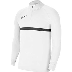 Nike Heren Dri-fit Academy 21 Training Sweatshirt, Wit/Zwart/Zwart/Zwart, XXL