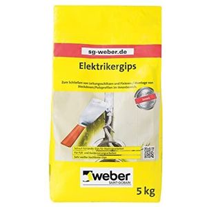WEBER | Elektriciens gips 5 kg | snel hardend, bindend & zeer wit | voor gebruik binnenshuis | bouwgips modelgips hobby gips