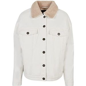 Urban Classics Oversized sherpa denim jas voor dames, offwhite raw, 5XL