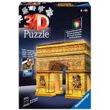 Ravensburger 3D Puzzel Arc de Triomphe Night Edition (216 Stukjes, Triomfboog bij Nacht)