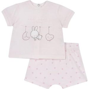 Chicco 2-Delige Set Van T-Shirt En Korte Broek (1) baby-meisjes, Roos, 9M, Design in Italië