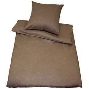 Kinzler B-10002/29 hoogwaardig katoen-satijnen beddengoed Uni, modern, 80x80 + 155x220 cm, grijs