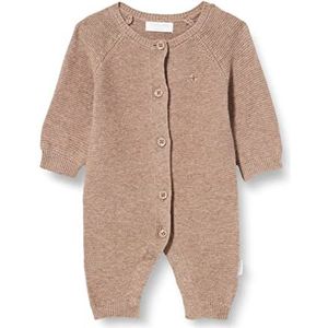 Noppies Baby Uniseks Baby Playsuit Monrovia Long Sleeve Jumpsuit, Taupe Melange-P757, 68, Taupe Melange - P757, 68 cm