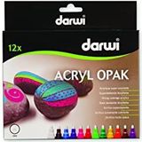 TEX acryl opak marker set 85 x 147 x 15 mm 12 x 6 ml, gesorteerd, meerkleurig