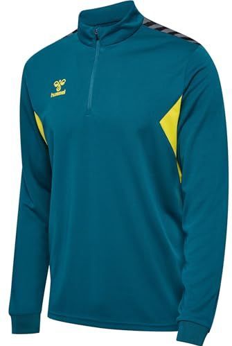Hummel - Hmlauthentic Half Zip Sweat - Trainingsjack - Blauw Coral/Sulphur Spring