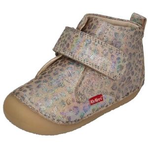 Kickers Sabio uniseks-kind Oxford instapschoen,Beige Leopard,19 EU