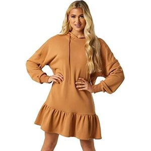 Little Mistress Dames Manoe Pephem Hoodie Sweatshirt Jurk, Maat 24 UK, Camel