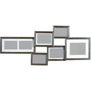 Premier Housewares - Fotolijst voor 7 foto's (98 x 41 cm) zilver