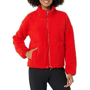 Amazon Essentials Sherpa-jas voor dames, klaproosrood, L