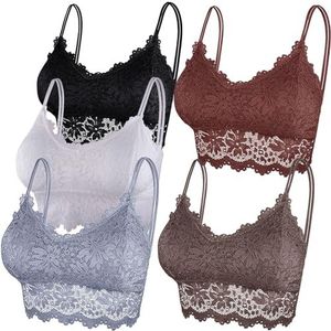 Duufin Gewatteerde beha voor dames, ondoorzichtig, Kastanje, Thee Bruin, Wit, Grijs, Zwart, S-M