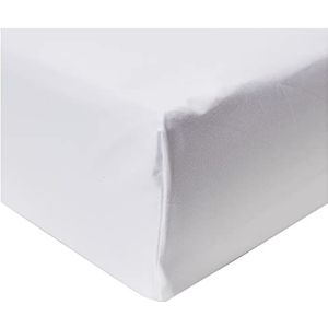 Amazon Basics Microfiber Fitted Sheet, Bright White 150 x 200 x 30 cm