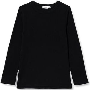 Bestseller A/S Jongens NKMWANG Wool Rib LS TOP XXIII shirt met lange mouwen, zwart, 116, zwart, 116 cm