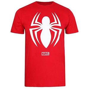 Marvel Spiderman Logo T-shirt voor heren, Kers Rood, XXL
