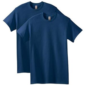 Gildan Heren Shirt (Pack van 2), marineblauw, XXL
