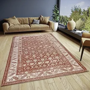 Hanse Home Vintage laagpolige velours loper, polypropyleen, rood, 80x400 cm