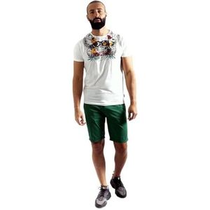 Maison BLAGGIO T-shirt voor volwassenen en heren, Wit, XL