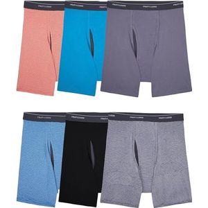 Fruit of the Loom Coolzone boxershorts voor heren (diverse kleuren) (Pack van 7), 6 Pack - Streep/Solid, XL