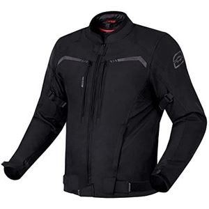 OZONE MOTO Delta IV motorjack textiel voor heren, membraan, ellebogen en schouders, protectoren, 3 ventilatiekanalen, reflecterende elementen, 4 zakken, Zwart, 10XL