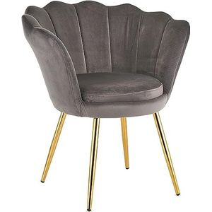GARDENIA Stoel Athene Schelp Grijs Velvet Design, 57 x 69 x 82