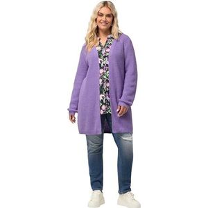 Ulla Popken Gebreide cardigan voor dames met raglanmouwen, lila, 50/52 NL