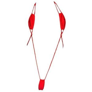 Women's Sexy One Piece Slingshot Swimsuit Adjustable G String Thong Bikini Sex Micro Thongs Underwear Teddy Lingerie(RE) Red