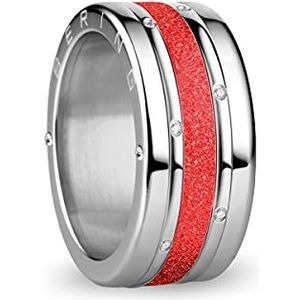 BERING Lena Vervangbare ringcombinatie voor dames, in zilver en rood, met uniek Twist- & Change-systeem
