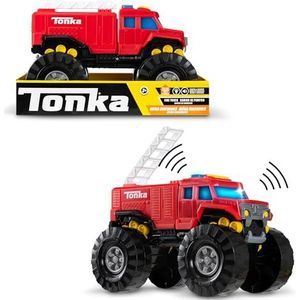 Tonka Mega Machines Brandweerwagen - duurzaam bouwvoertuig speelset, realistisch ontwerp, ideaal cadeau voor jongens en meisjes, geschikt voor kinderen vanaf 3 jaar