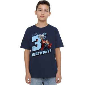 Thor Birthday 3 Uniseks T-shirt voor kinderen, marineblauw, 3-4 jaar, marineblauw, 3-4 jaar