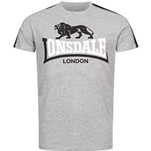 Lonsdale Ardmair T-shirt voor heren, Marl Grijs/Zwart/Wit, S, 117366