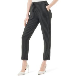 Mavi Knit Pants; wit gestreept, zwart, S