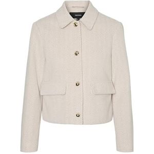 VERO MODA Vmpatty Short Jacket Boo Jacket voor dames, Silver Mink/Detail: melange, M