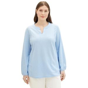 TOM TAILOR T-shirt met lange mouwen voor dames, 34913 - Blauw Wit Dunne Streep, 44 NL