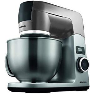 Grundig KMP8650S Keukenmachine, 1000 W, 4,6 l roestvrijstalen mengkom, zwart/zilver