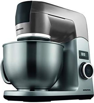 Grundig KMP8650S Keukenmachine, 1000 W, 4,6 l roestvrijstalen mengkom, zwart/zilver