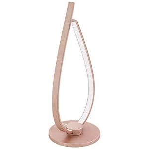 EGLO Palozza Led-tafellamp, met 1 lichtpunt, bedlampje van aluminium en kunststof, woonkamerlamp in roségoud en wit, lamp met schakelaar