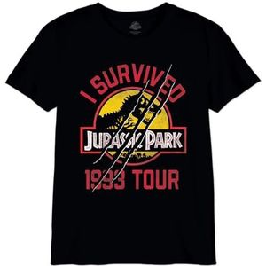 Jurassic Park « I Survived BOJUPAMTS048 T-shirt voor jongens, zwart, maat 10 jaar, Zwart, 10 Jaar