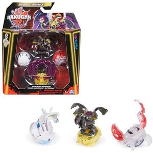 Bakugan - Starter 3-Pack - Special Attack Dragonoid x Titanium Hammerhead x Butterclaw-actiefiguren en ruilkaarten - Tol