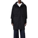 comma - Damesjas - Materiaalmix - Los Model - Opstaande Kraag - Blinde Ritssluiting