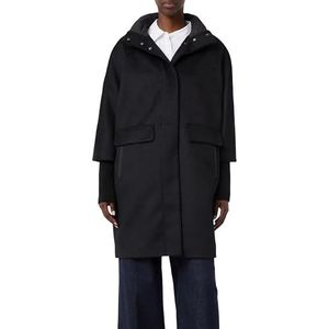 comma - Damesjas - Materiaalmix - Los Model - Opstaande Kraag - Blinde Ritssluiting