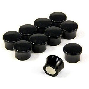 first4magnets™ Klein zwart high-power memobord magnetisch kantoor & koelkast (17,5 mm diameter x 12,3 mm hoog) verpakkingen van 10, metaal, zilver, 25 x 10 x 3 cm, eenheden