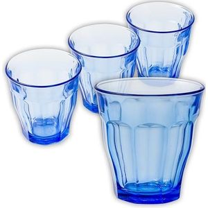 IPEA Glazen van gehard glas, onbreekbaar, set van 4 stuks, waterglazen, dranken, drankjes - elegant en onverwoestbaar glas voor thuis, keuken, bar, restaurant - lunch, diner, evenementen