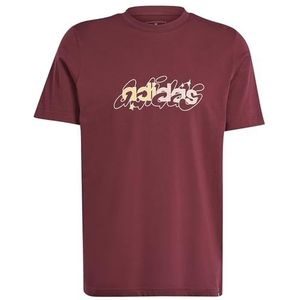 adidas Heren Illustrated Linear Graphic Tee, shadow red, S