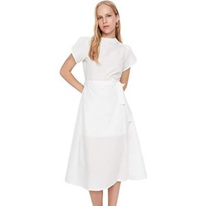 TRENDYOL Vrouw Midi Shift Regular Fit geweven stof jurk, ecru, 36
