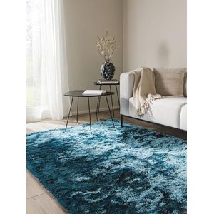 benuta Shaggy hoogpolig tapijt Whisper blauw 160x230 cm | langpolig tapijt voor slaapkamer en woonkamer