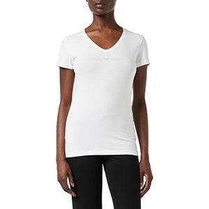 Emporio Armani Iconic Cotton T-shirt voor dames, wit A, XS