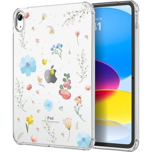 MoKo Clear Case for iPad(A16) 11th Generation 2025 11-inch/10th Generation 2022 10.9 inch, Lightweight Soft TPU, Anti-Scratch Ultra Clear Tablet Cover, Shockproof Impact Resistant, Blue Garden